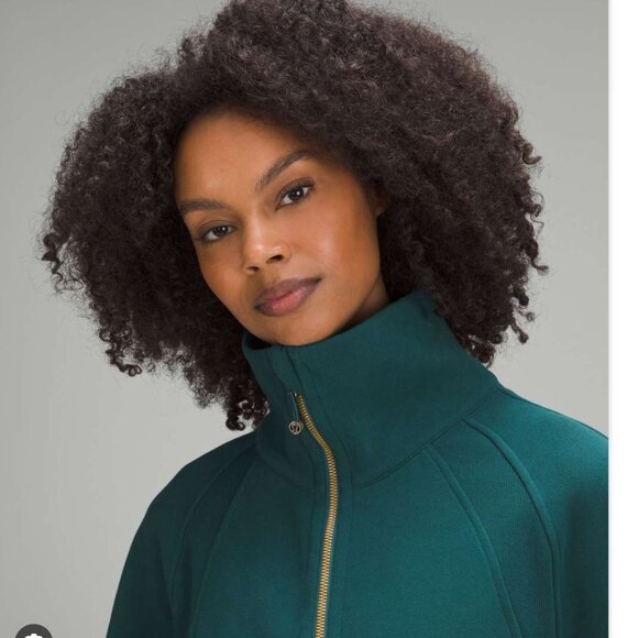 NWT Peloton Lululemon Scuba Oversized Funnel-Neck Half Zip - Storm Teal XS/S - Picture 3 of 3